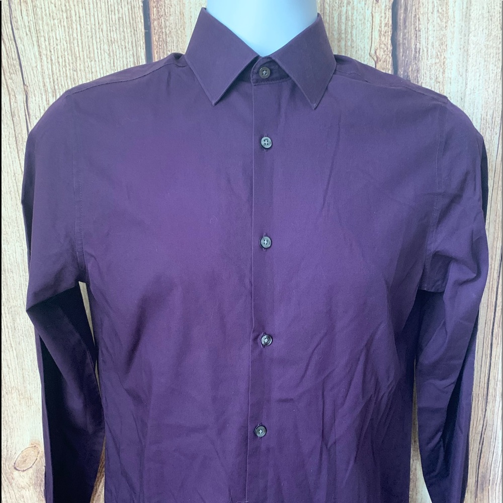 J. Ferrar plum long sleeve button down shirt